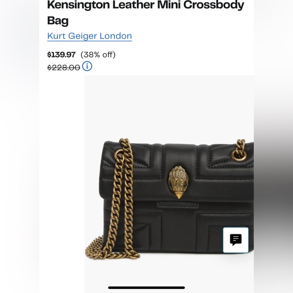 Kurt Geiger Black Quilted Leather Handbag with Gold Hardware, NWOT - Picture 3 of 8